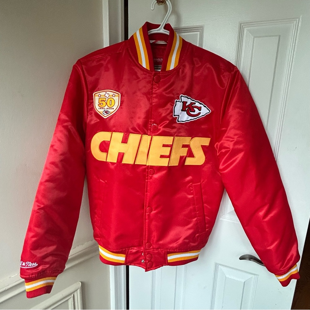 Mitchell & Ness Kansas City Chiefs Satin Full-Snap Jacket Red Yellow